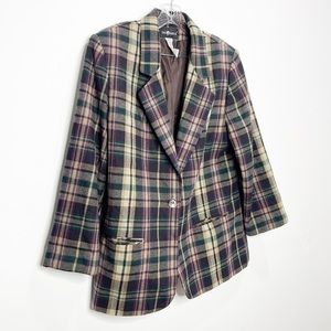 Sag Harbor Vintage Wool Plaid Blazer Size 12